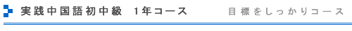実践中国語初中級 1年コース